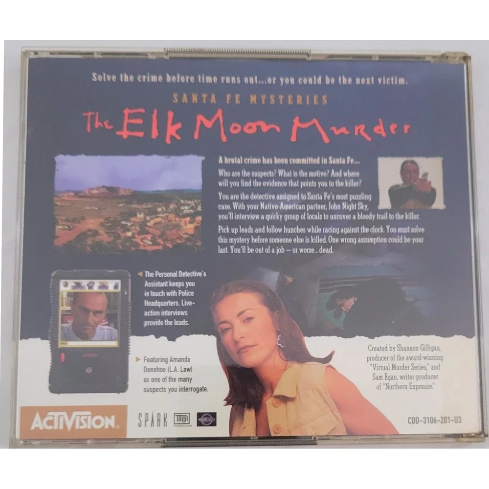 Santa Fe Mysteries The Elk Moon Murder PC Mac‎ 1996 Retro Vintage Game 2 Discs